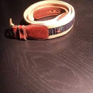 Woven leather ended belt